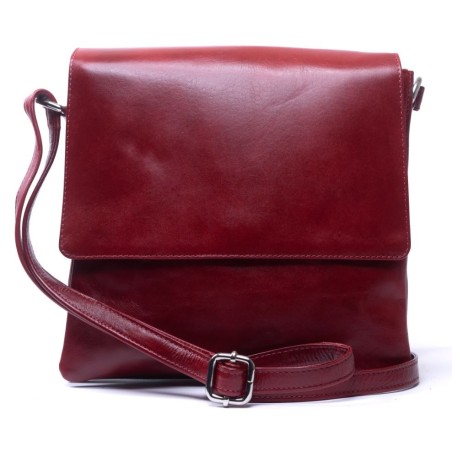 Sac bandouilère cuir uni 24x24 / Inde