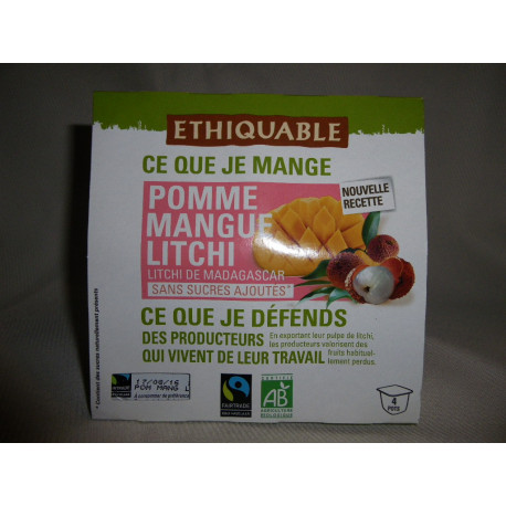 Dessert Ethiquable Litchi Mangue / 4x100g