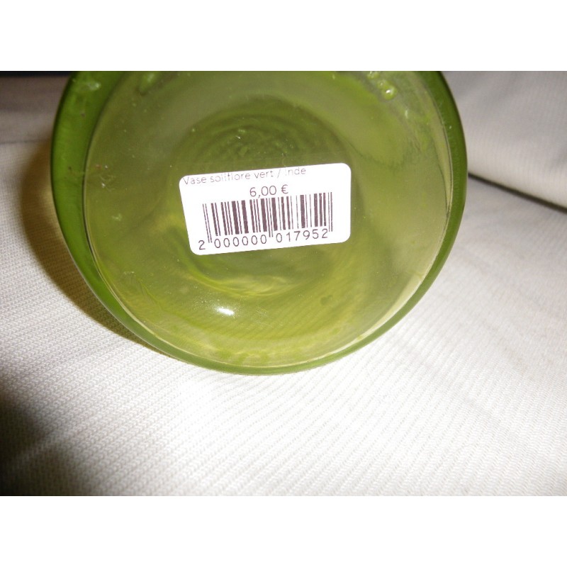 Vase soliflore vert / Inde