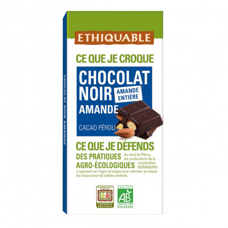 Chocolat Ethiquable Noir Café Amande Bio / 100g