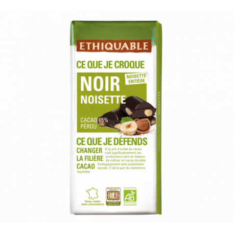 Chocolat Ethiquable Noir Noisette Bio / 180g