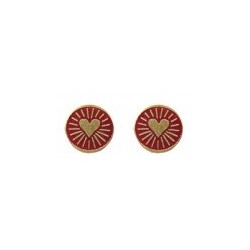 Boucles d'oreilles Rond / Inde - Laiton émaillé