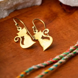 Boucles d'oreilles Chat / bronze Pérou