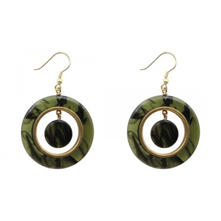 Boucles d'oreilles Yojana / Inde Laiton verre