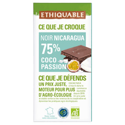 Chocolat Ethiquable Noir Sésame / 100g