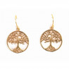 Boucles d'oreille Arbre de Vie / laiton doré - Inde