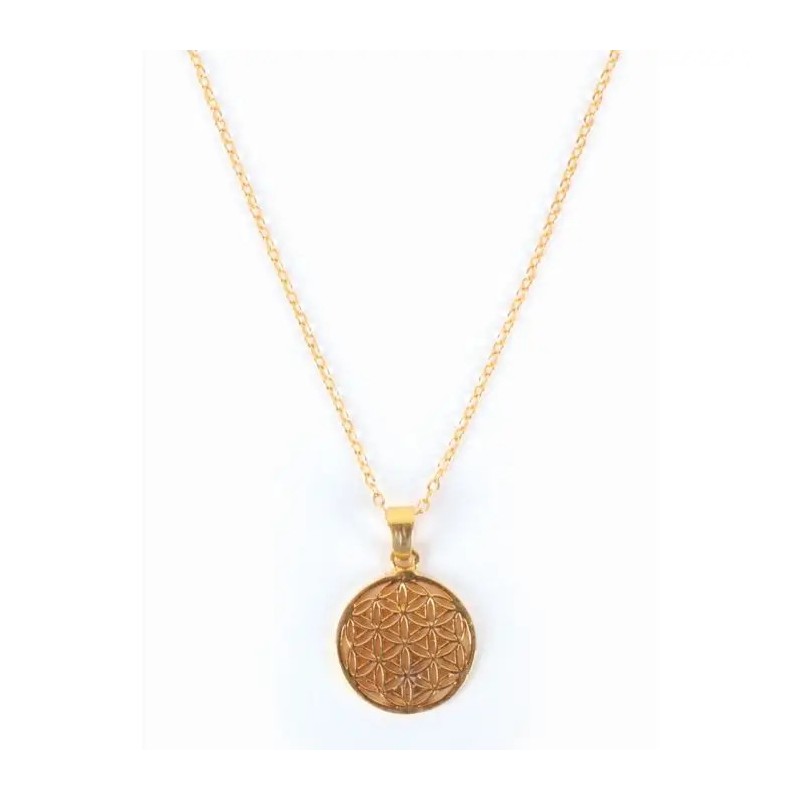 Collier Fleurs de Vie / laiton doré - Inde