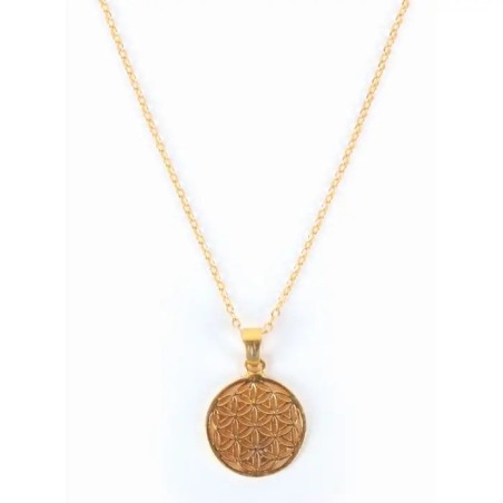 Collier Fleurs de Vie / laiton doré - Inde