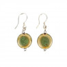 Boucles d'oreille / laiton argenté et céramique - Inde
