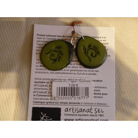 Boucles d'oreilles / Tagua - Colombie