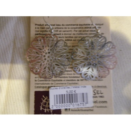 Boucles d'oreilles ajourées / Métal Inde