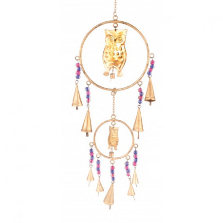 Suspension Oiseaux / Métal recyclé et perles de verre - Inde