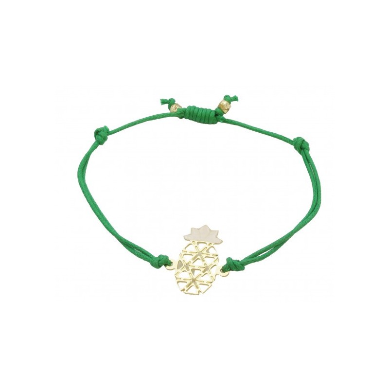 Bracelet enfant Ananas / laiton et coton