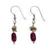 Boucles d'oreille / Pierre de lune, laiton - Inde