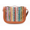 Sac bandoulière / Cuir de buffle nappa et sari recyclé - Inde