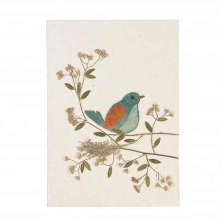 Carte de vœux / Papier artisanal et fleurs séchées - Philippines