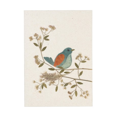 Carte de vœux / Papier artisanal et fleurs séchées - Philippines