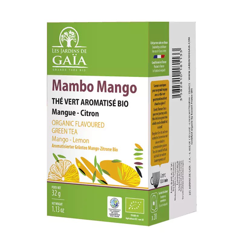 Thé Gaïa vert Mangue Citron / 20 infusettes
