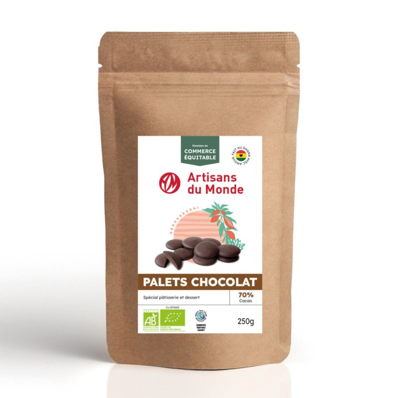Palets de chocolat noir 70% Bio / 250g