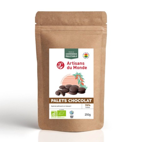 Palets de chocolat noir 70% Bio / 250g