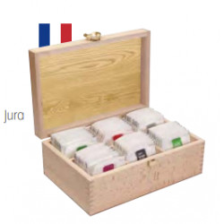 Coffret à thé 6 compartiments / Hêtre massif du Jura
