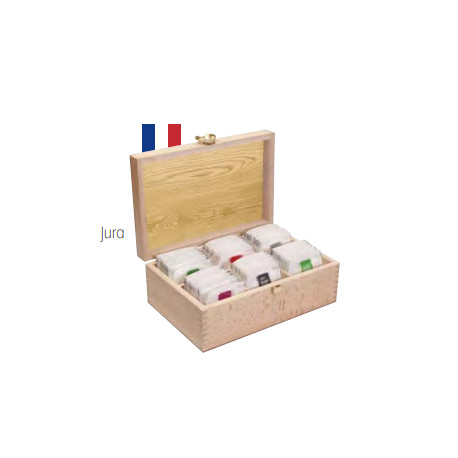 Coffret à thé 6 compartiments / Hêtre massif du Jura