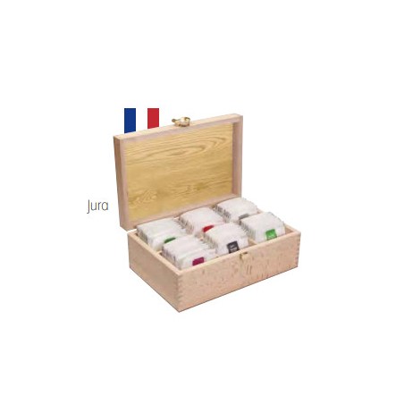Coffret à thé 6 compartiments / Hêtre massif du Jura