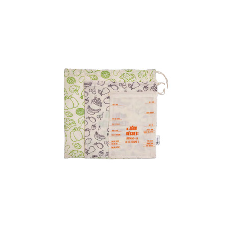 Trio Sacs à vrac / Coton bio - Inde