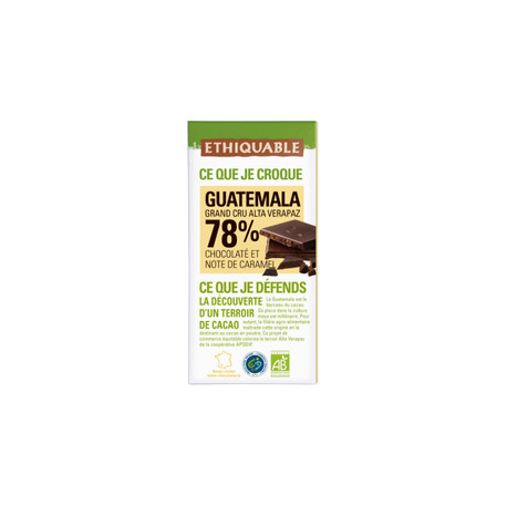 Chocolat Ethiquable noir 75% Nicaragua / 100g