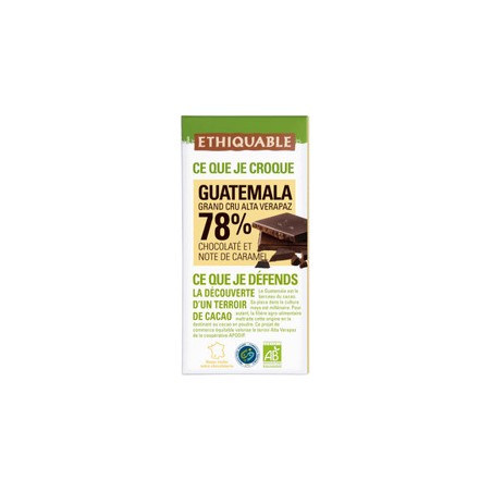 Chocolat Ethiquable noir 75% Nicaragua / 100g