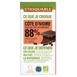 Chocolat Ethiquable noir 78% Guatemala / 100g