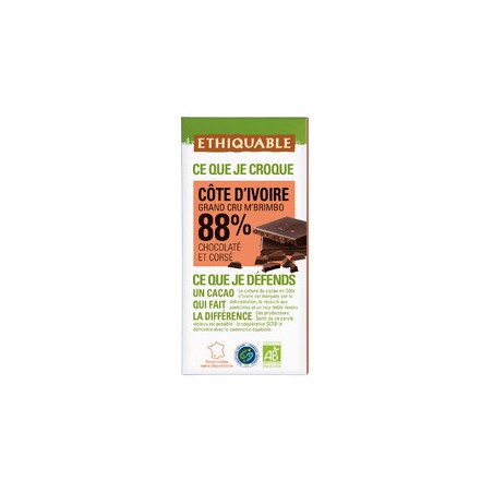 Chocolat Ethiquable noir 78% Guatemala / 100g