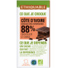 Chocolat Ethiquable noir 88% Cote d'Ivoire / 100g