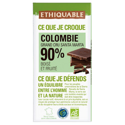 Chocolat Ethiquable noir 88% Cote d'Ivoire / 100g