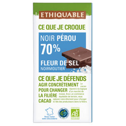 Chocolat Ethiquable noir 90% Colombie / 100g