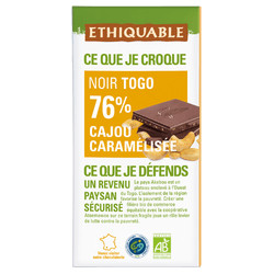 Chocolat Ethiquable noir 70% Café / 100g