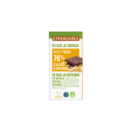 Chocolat Ethiquable noir 70% Café / 100g
