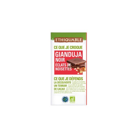 Chocolat Ethiquable Gianduja onctueux 42% / 100g