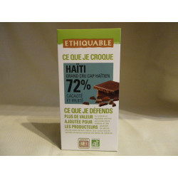 Chocolat Ethiquable noir 72% Haïti / 100g