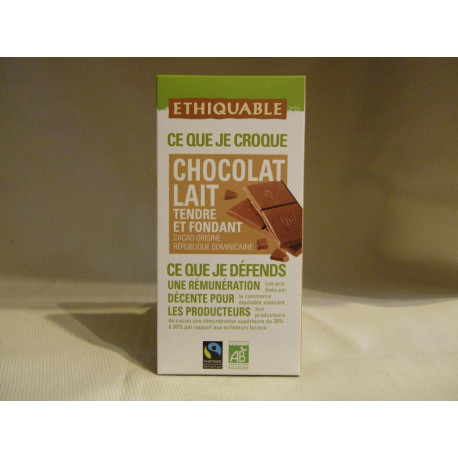 Chocolat Ethiquable Lait / 100g