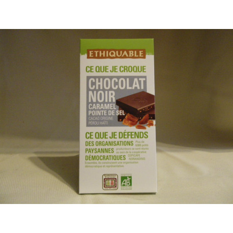 Chocolat Ethiquable Noir Caramel-Sel / 100g