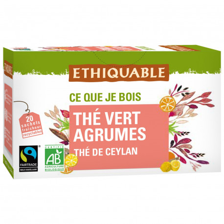 Thé Ethiquable Vert Agrumes / 20 sachets