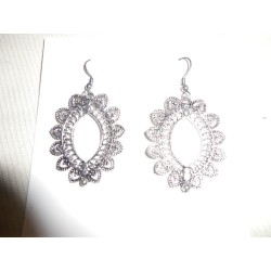 Boucles d'oreilles métal ajouré / Inde