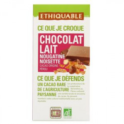 Chocolat Ethiquable Lait Nougatine Noisette / 100g