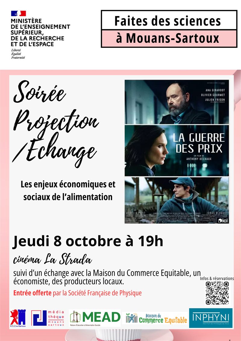 Affiche projection-échange La guerre des prix, jeudi 8 octobre 19h, cinéma La Strada